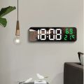 wall clock 9 Inch Large Digital Wall Clock Temperature and Humidity Display Night Mode Table Alarm Clock 12/24H Electronic LED Clock. 