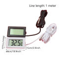 Mini LCD Digital Thermometer With Waterproof Probe Indoor Outdoor Convenient Temperature Sensor For Refrigerator Fridge Aquarium. 