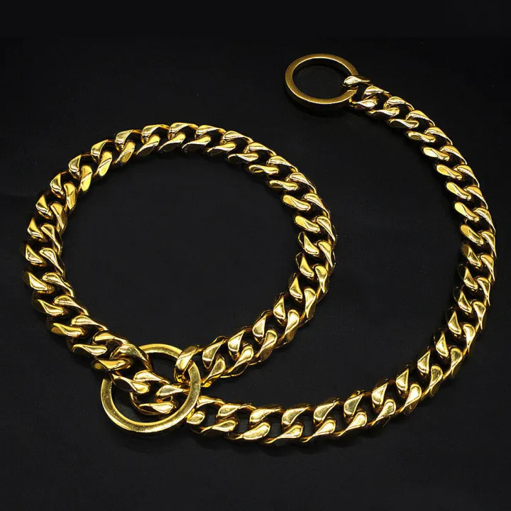 Stainless Steel Chain Choke Dog Collars Durable for Medium Large Dogs Training 【READY STOCK】