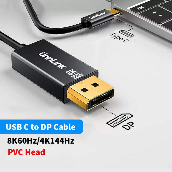 Unnlink%20USB%20C%20to%20DP%201.4%20Cable%208K%204K%20Type%20C%203.1/3.2%20Thunderbolt%203/4%20to%20Displayport%20Adapter%20for%20Macbook%20Pro%20Samsung%20to%20TV%20Monitor%20-%20Image%206