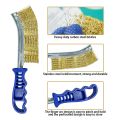 SALI Wire Brush for Cleaning Rust Removal Heavy Duty Brass Brush Tool 11" Long Handle with Plastic Handle, for Automotive, Grill, Paint, Welding Slag & Household More and Thicker Bristles. 