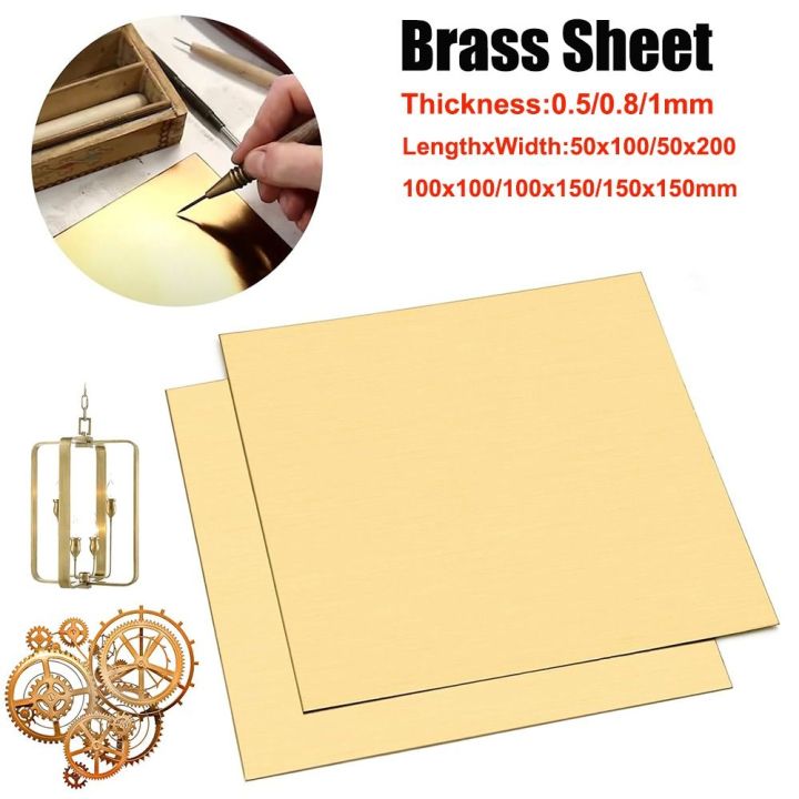 SOFPLATE 3er-Set Messingblech – 100x50 Mm, Dicken 0,5 / 0,8 / 1 Mm, Unbeschichtet, Zum Schneiden, Biegen & Gravieren