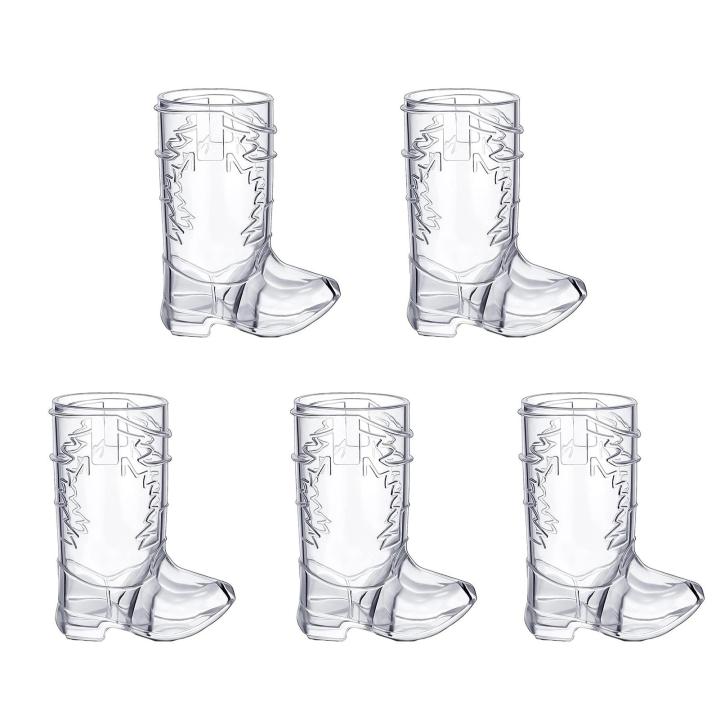 Cowgirl Hat Shot Glasses 5pcs Cowboy Boots Glasses Western Theme Party Tumblers Hard Plastic Mini Compact Fun Birthday Party Cups Perfect for Western Theme Parties Novelty Shot Glasses