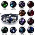 12 Zodiac Signs Constellation Luminous Magnetic Couple Bracelet Friendship Trio Bracelet For Woman Men Adjustable Rope Charm Lover Jewelry Gifts SWEET. 