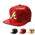 Trendy PU Crocodile Skin Hip Hop Cap For Men Women Rap Snap Back Cap Letter Flat Baseball Bonnet Homme Gold Dad Trucker Hat. 