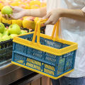 Nordic wind contrast folding portable storage basket outdoor picnic portable storage basket home car storage basket. 