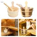 4L Sauna Barrel and Ladle, SPA Accessory, Wooden Hot Tub Barrel, SPA Steaming Bathroom Tool, Sauna Accessories. 