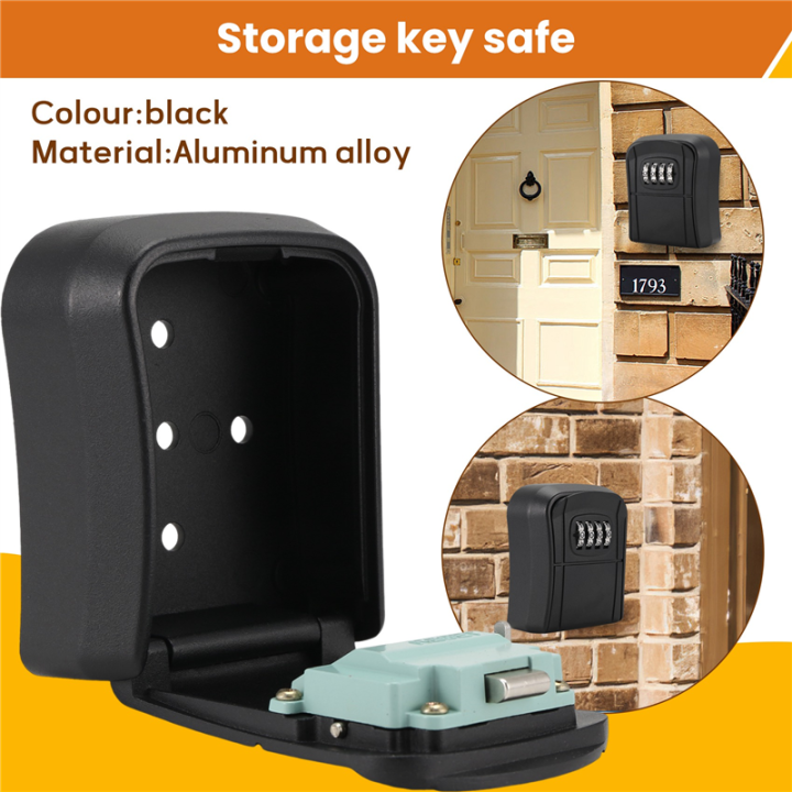 Key%20Box%20Wall%20Mounted%20Mini%20Key%20Safe%20Outdoor%20Key%20Box%20with%20Resettable%204-Digit%20Numeric%20Code%20Waterproof%20Key%20Box%20(Black)%20-%20Image%204