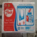 Flora Tissue - Multifold Paper Towel 200 Sheets (Size 23x23cm). 