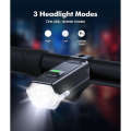 Linman Zewdov 3+6 Modes Lights Night Riding with Side Rechargeable IP65 WaterprooLuxury f Bicycle Light, Bike Headlight and Tail Light Set for Road Mountain Cycling. 