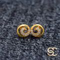 Gold Plated Derana Earrings For Ladies With White Stone Fashion Stylish Rich Look Earring For Women. 