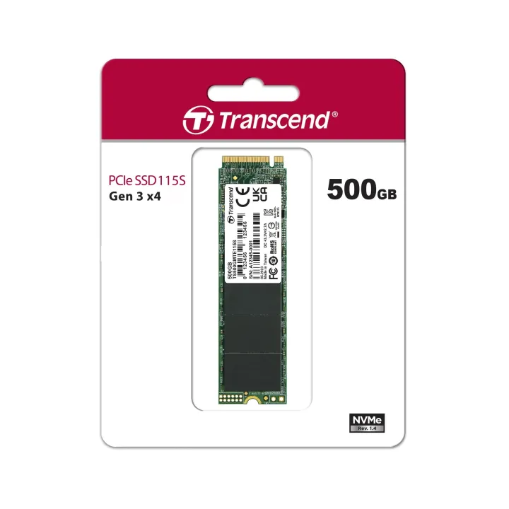 Transcend 500GB Nvme PCIe Gen3 X4 MTE115S M.2 SSD Solid State Drive