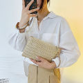 Weaving Bag Fashion Ladies Wristlet Clutch Women Daily Money  Clutch Solid Straw Woven Coin Purse Beach Wallet Card Holder Lonni. 