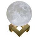 Rechargeable 3D Magical Moon Light Moon Lunar LED Night Light Lamp Touch Sensor Color Changing with Wooden Stand. 