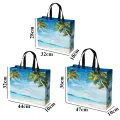 【ALLGOOD】1Pcs Coconut Tree Printed Handbags Casual All-Match Shoulder Bags Eco Friendly Shopping Bag Portable Travel Bag High Capacity Tote. 