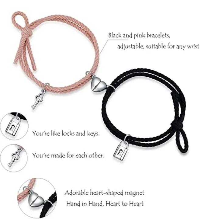 2Pcs%20Minimalist%20Key%20Lock%20Love%20Pendant%20Bracelets%20Couple%20Magnetic%20Bracelets%20for%20Lovers%20Jewelry%20Accessories%20-%20Image%206