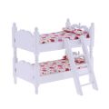 1/12 Scale Dollhouse Miniature Furniture Bunk Bed Bunny 1:12 Doll Decor Pretend Play Collectibles Gift. 