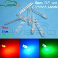 【UrbanNomad】500pcs F5 5mm 4pin Round Diffused RGB Tri-Color Common Cathode Common Anode Red Green Blue emitting Diodes LED Lamp Bulb. 