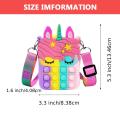 Maoxia Girl And Women's Unicorn Pop Purse Pop Bag With Unicorn Pop Toy, Shoulder Bag Fidget Toys Pop Fidget Backpack. 