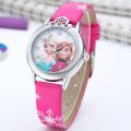 Elsa Watch Girls Elsa Princess Kids Watches Leather Strap Cute Children's Cartoon Wristwatches Gifts for Kids Girl. 