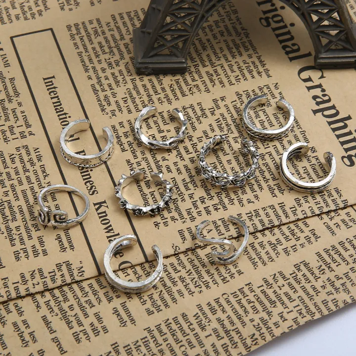 9PCS/Set%20Ring%20Women%20Unique%20Adjustable%20Opening%20Finger%20Ring%20Retro%20Exquisite%20Carved%20Toe%20Ring%20Foot%20Beach%20Foot%20Jewelry%20-%20Image%208