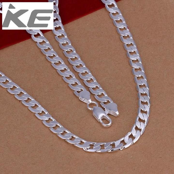Fine 925 Sterling Silver Necklace exquisite noble luxury gorgeous charm fashion 6MM men solid wedding chain women Silver jewelry