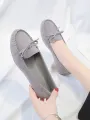 【ZOSR】Export Spring Suede Slip-on Shoes Women's Korean Style Flats Bean Bag Casual Women's Thin Shoes Large Size Shoes Trendy Maternity Shoes. 