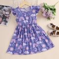 New Baby Girl Dress Kids Clothes Summer Cute Cartoon Purple Rainbow Sleeveless Birthday Party Children Dress 2 3 4 5 6 Years Old. 