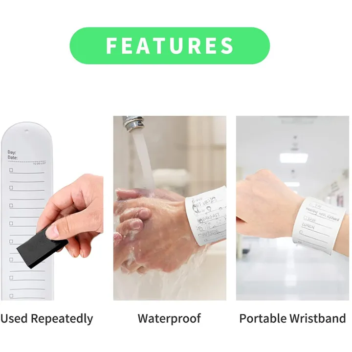 Reusable Silicone Memo Wristband Wearable with Dual Edge Measuring ...