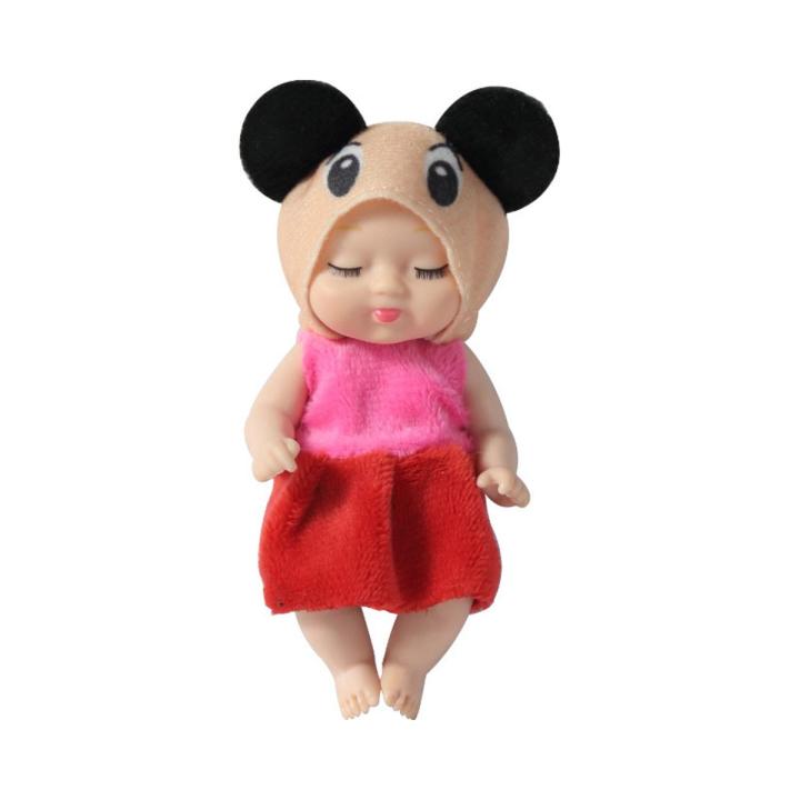 1PC 12cm Rebirth Dolls Toys Mini Cute Sleeping Baby Series Doll Cartoon Animal Toys for Girls Birthday Gift