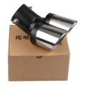 1pcs Car exhaust pipe double-hole exhaust pipe tail throat muffler interface 6.3cm long 18cm. 