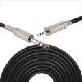 QUANBU 4.9ft 3.5mm 1/8 inch Male to 6.35mm 1/4 inch Male TRS Stereo Audio Cable Hot Black. 