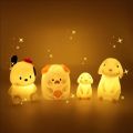 Silica gel Night Light bedroom decor Lights Button battery powered Moonlight Cartoon Animal Lamps Children Gift decorative lamp. 