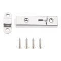 【TopazTrove】Silver Door Window Security Bolt Button Open Spring Lock Latch Home Hardware Door Bolts Door Latch Home Safety W/Screws 61*16mm. 