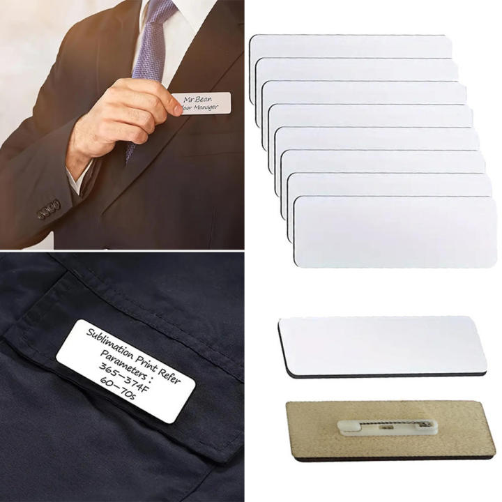 Wooden Name Tag Badge Unique With Back Pin 10pcs Blank Id Name Brooch Blank Name Badges With Backing Pin for School School
