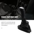 5 Speed Leather Manual Car Gear Shift Knob Lever with Boot Cover for Renault Clio 2 Clio 3 Megane 2 Scenic 2 Kangoo. 
