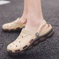 Qiken Summer Hollow out Shoes Men's Non-Slip Platform plus Size Slippers Bird's Nest Closed Toe Sandals Beach Shoes Half Slippers. 