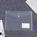 A4 File Bag Transparent Waterproof Snap-Type Plastic Information Bag Portfolio Storage Bag File Folders Envelope Supplies. 