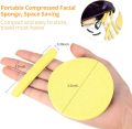 ​HIVEY Makeup Sponge 12 Pcs Set Striped Round Cosmetic Puff Magic Facial Cleaning Wash Pad Seaweed Water Absorption. 
