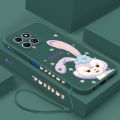 Honor X8b X7b X8a 5G X7a X6a Cute Stellalou Casing Square Edges Liquid Silicon Back TPU Soft Case with Lanyard Cover. 
