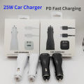 25W Car Charging For Samsung S22 S20 Note 20 Note10 Z Flod 3 915C PD Fast Charger Type C Cable Adapter for Huawei Xiao Phone. 