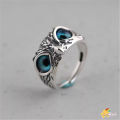 【LUCKET】Retro animal owl ring hip hop engraving pattern men and women design LK. 