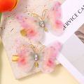 2Pcs 3D Butterfly Hair Clips Rhinestone Gradient Color Hairpin Girl's Moving Wings Hairpin Hair Accessories. 