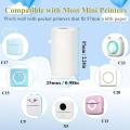 Thermal Printer Paper For Mini Sticker Receipt Printer Portable Bluetooth Pocket Printer White Color Sticky Transparent Papers. 