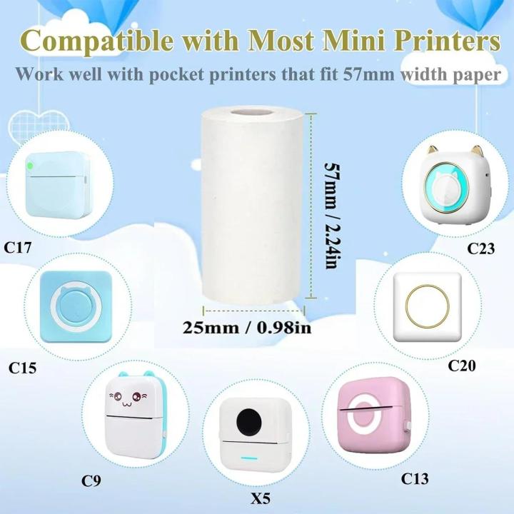 Thermal Printer Paper For Mini Sticker Receipt Printer Portable Bluetooth Pocket Printer White Color Sticky Transparent Papers