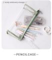 【HOT】 Transparent Pencil Case Large Capacity Simple Pen Bag Kawaii Cosmetic Bag School Study Stationery Office Supplies. 