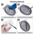 HEGRUS Foldable Makeup Brush Makeup Brush Cleaning Set Cleaner Beauty Tools Cleaning Brush Three-Piece Set Of Makeup Tools Cleaner Makeup Brush Cleaner Drying Net. 
