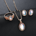 Yfashion 3 Pcs/set Women Luxury Opal Fashion Wedding Jewelry Set. 