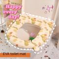 Waterproof Printed Toilet Seat Cushion All Year Round Universal Household Eva Silicone Foam Toilet Seat Cover. 