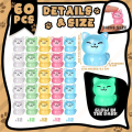 60 Pcs Luminous Miniature Cat Figurines Resin Cat Figures Glow in the Dark Mini Resin Animals Cat. 
